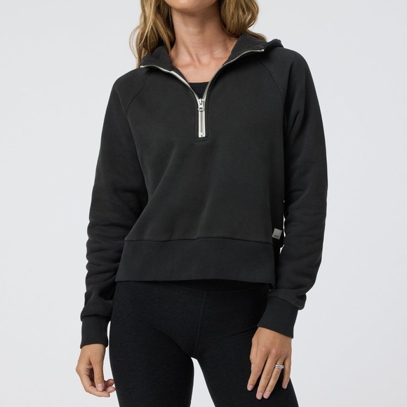 NWOT Vuori Restore Half Zip Hoodie in Washed Black - Picture 1 of 6